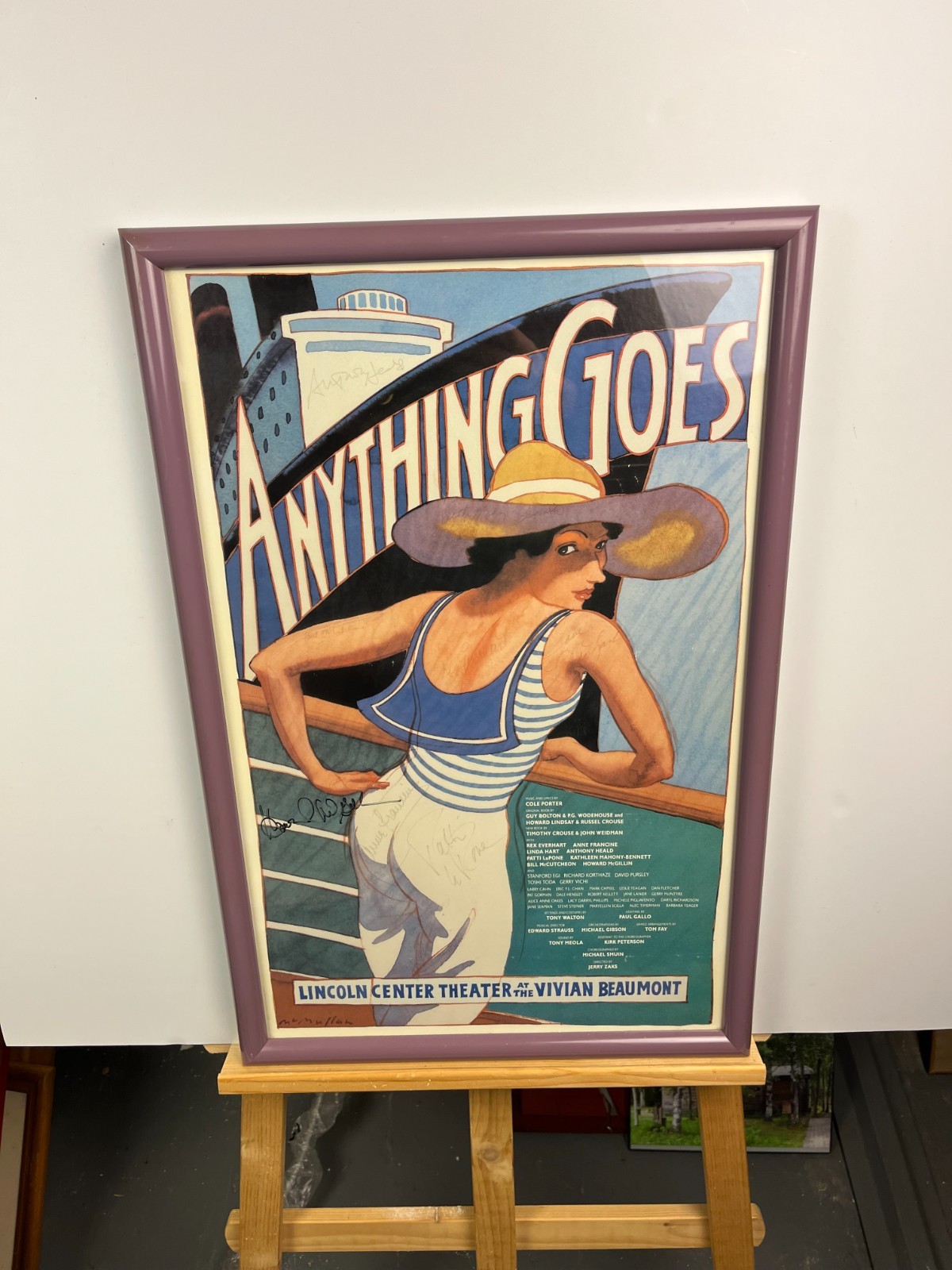 “Anything Goes”, Broadway Musical, Signed Poster “multiple signatures”, Framed