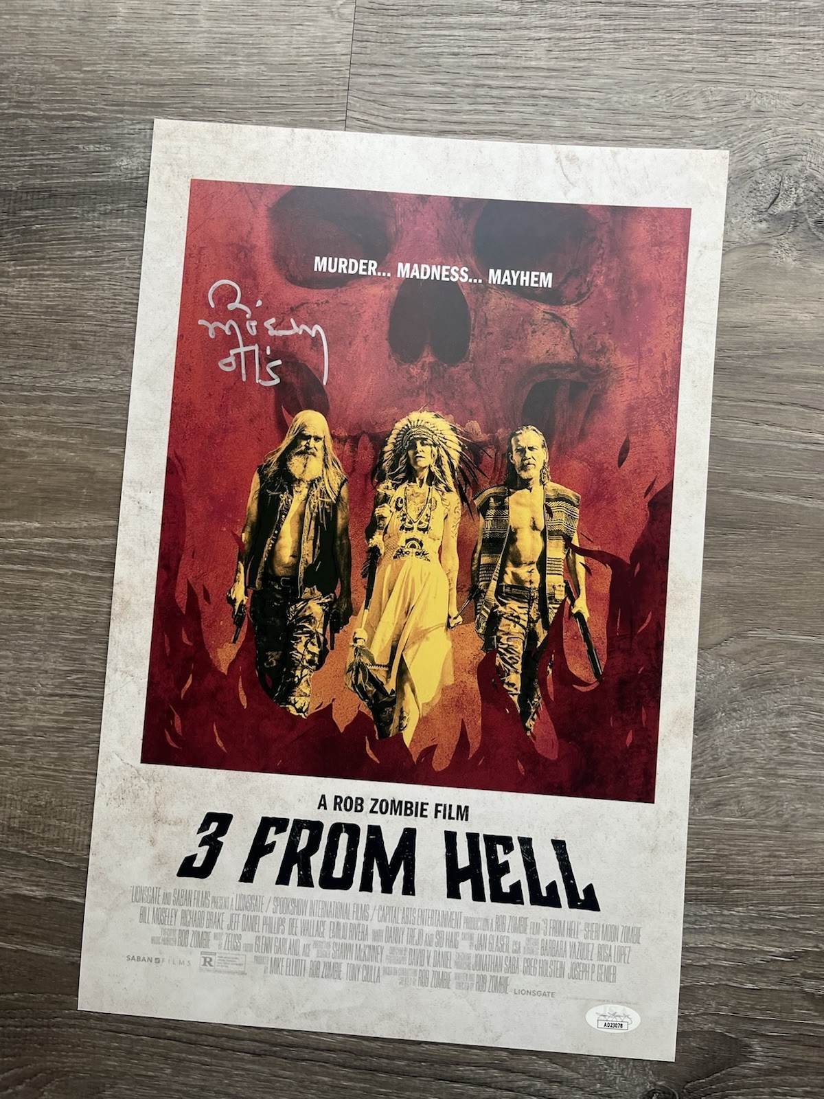 Bill Moseley Signed 3 From Hell 11×17 Photo JSA COA Otis Driftwood Horror Auto