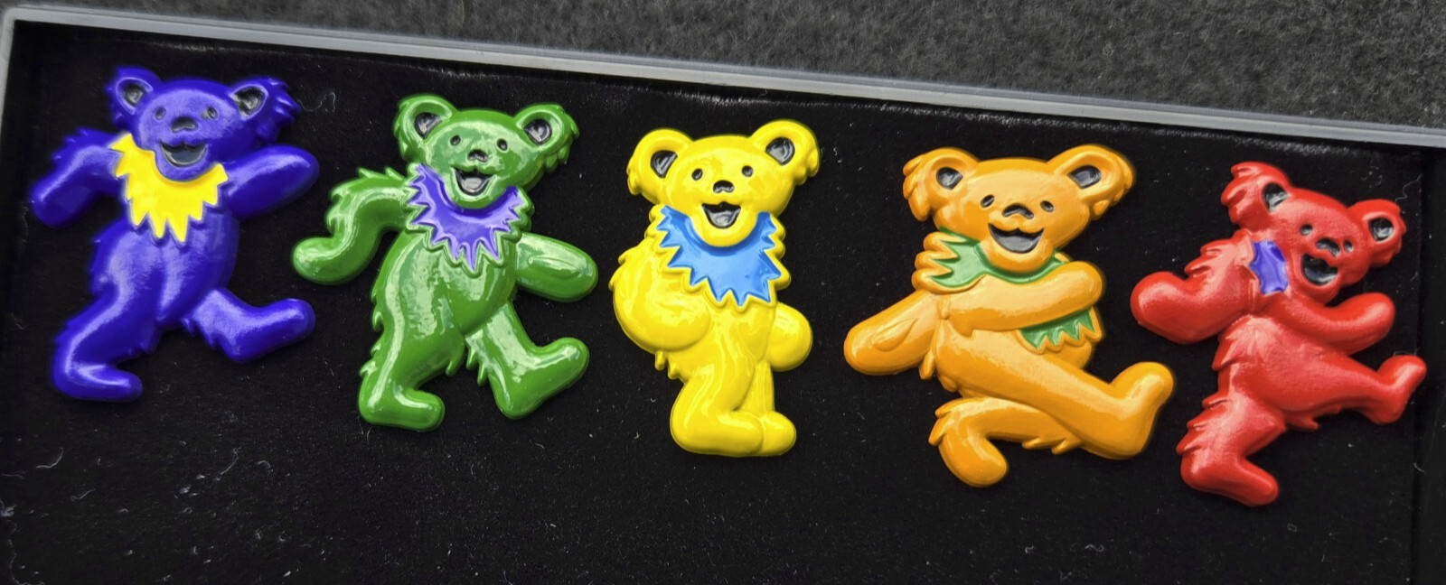 3D Dancing Bears Enamel Pin Set Officially Licensed Grateful Dead Lapel Hat Pins