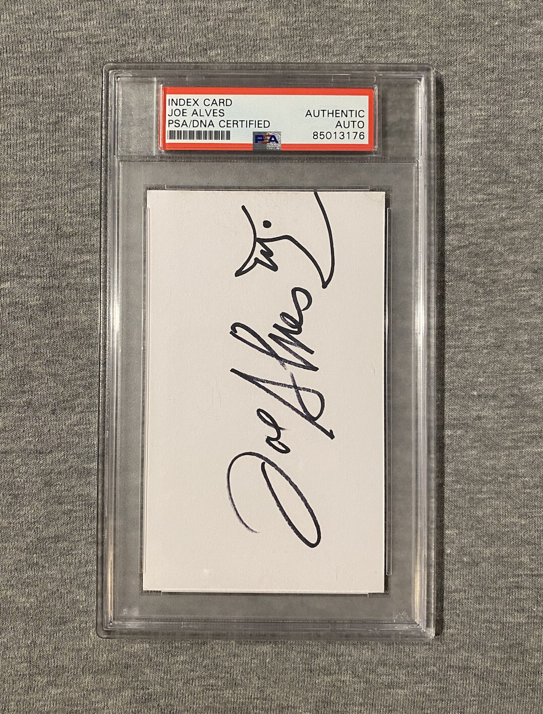 PRODUCTION DESIGNER- JOE ALVES AUTOGRAPH 3×5 INDEX CARD JAWS PSA/DNA SLAB 176