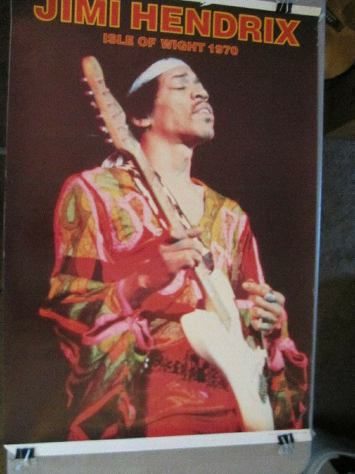Orig Jimi Hendrix Pre Concert Advertising Poster For 1970 Isle Of Wight Concert