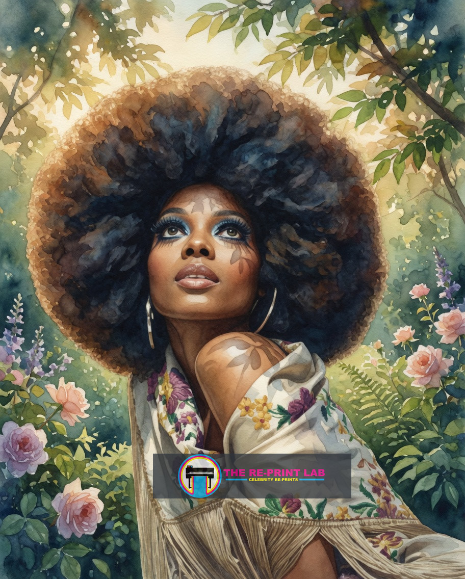 Diana Ross Watercolor 8×10 Reprint