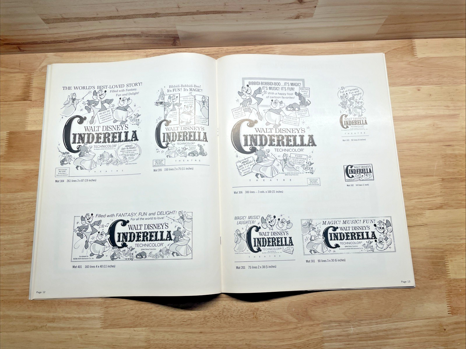 Disney Cinderella 1971 Pressbook With Supplement Vintage Theater Promo Kit