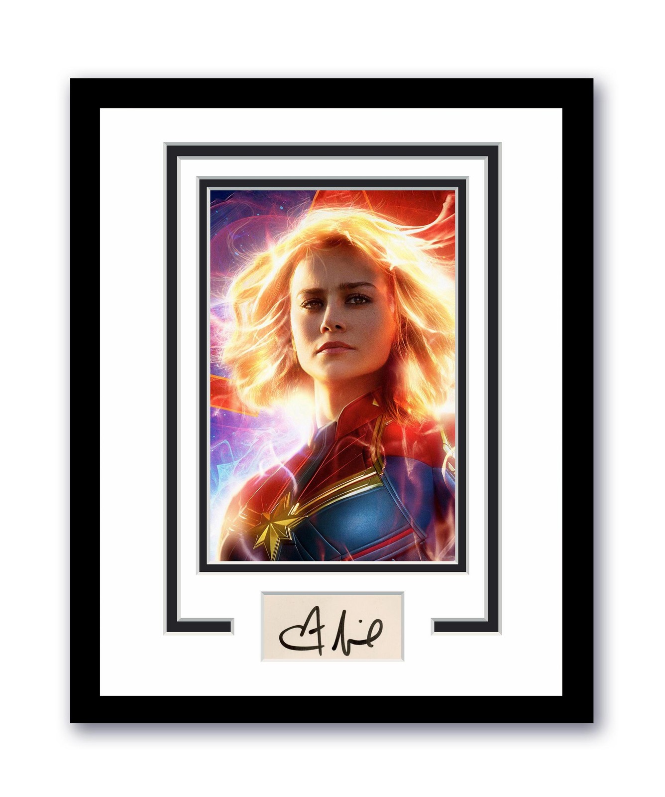 Captain Marvel Brie Larson Autographed Signed 11×14 Framed Photo ACOA