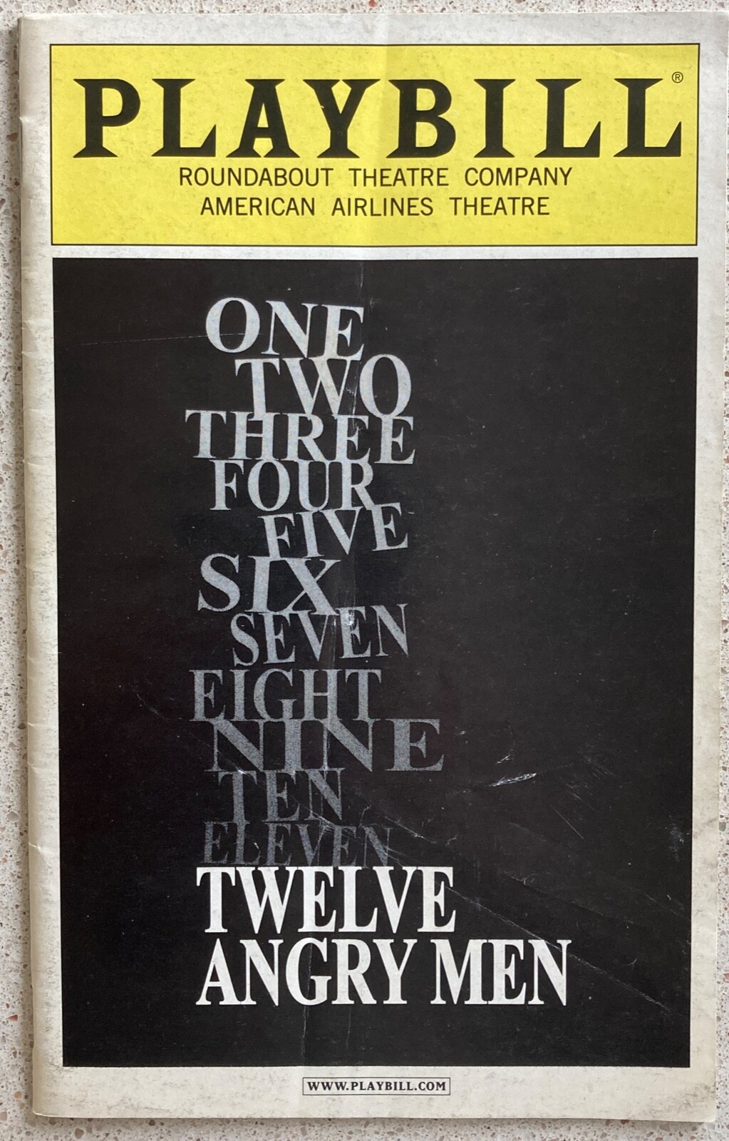 Twelve Angry Men Playbill Larry Bryggman James Rebhorn Philip Bosco CreasesCover