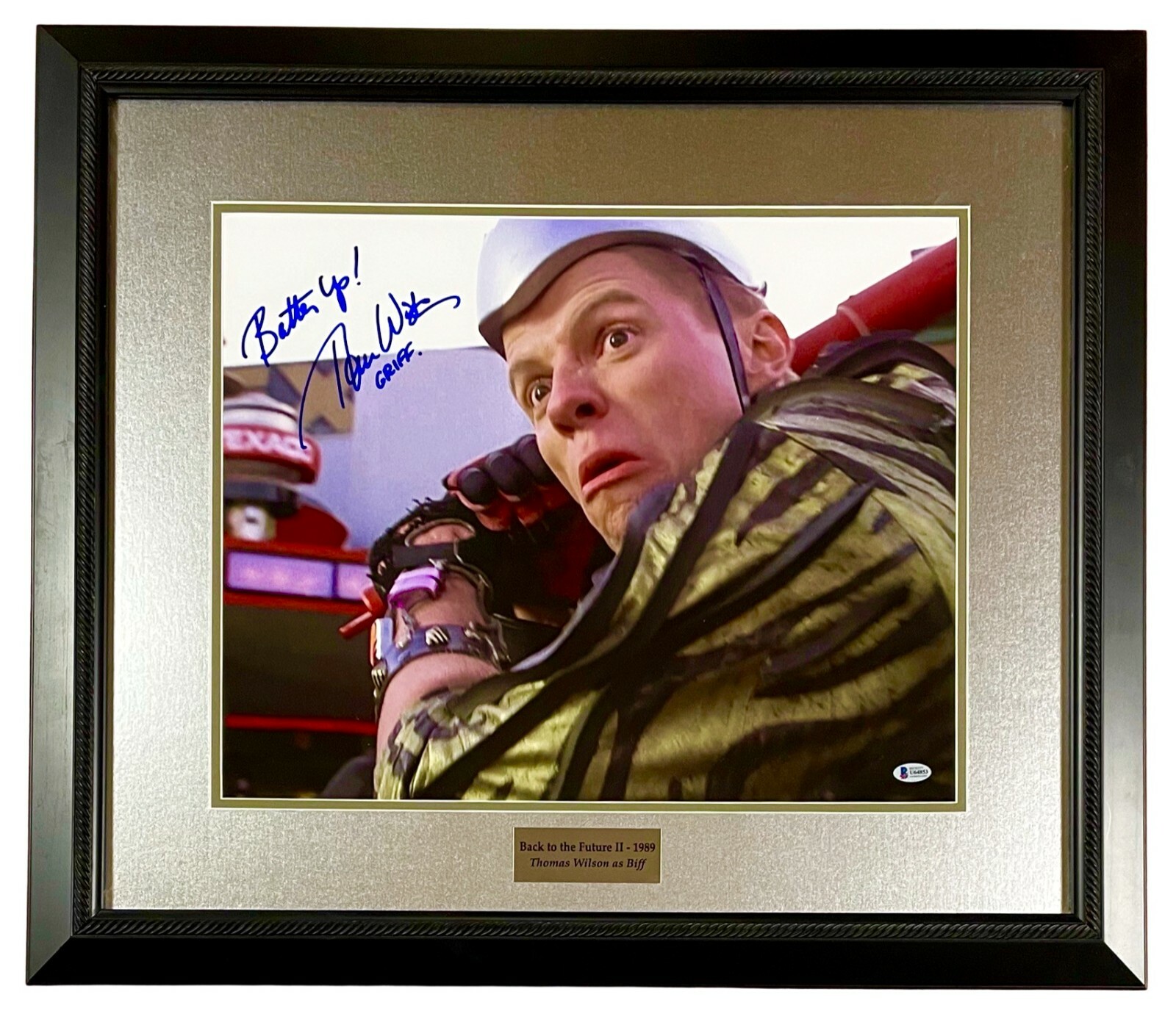 TOM WILSON Signed Autographed 16×20 BACK TO THE FUTURE II PHOTO FRAMED BECKETT