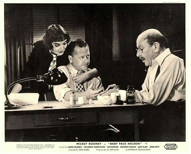Baby Face Nelson Orig Lobby Card Mickey Rooney Carolyn Jones Cedric Hardwicke