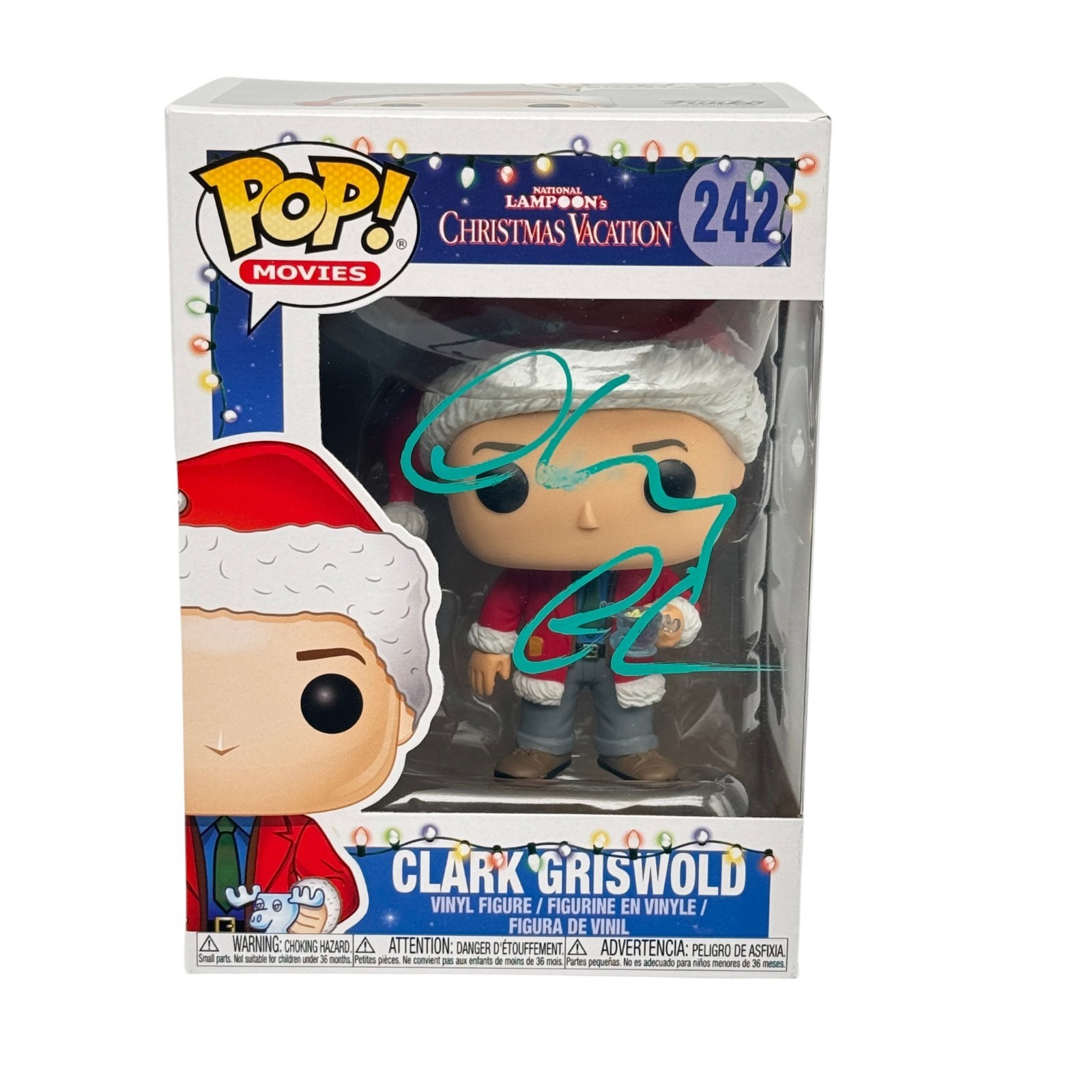 Chevy Chase Signed Clark Griswold Christmas Vacation Funko Pop 242 Beckett -Read