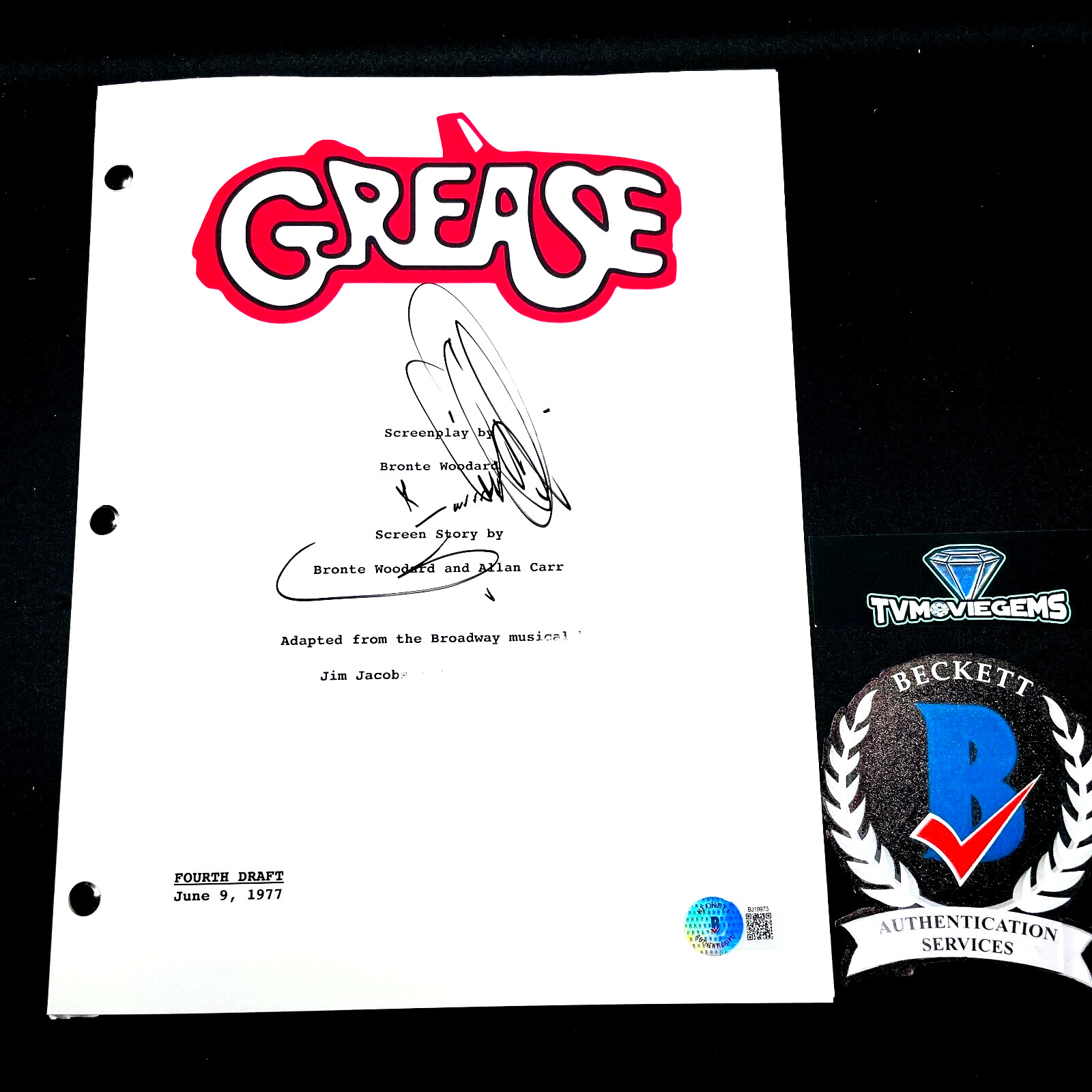 FRANKIE VALLI SIGNED GREASE FULL MOVIE SCREENPLAY AUTOGRAPH SCRIPT BECKETT COA
