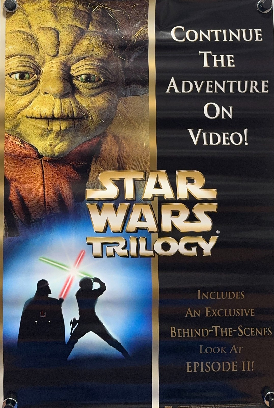 Star Wars Trilogy Movie Promo Poster 27×40 S/S Mark Hamill Carrie Fisher YODA