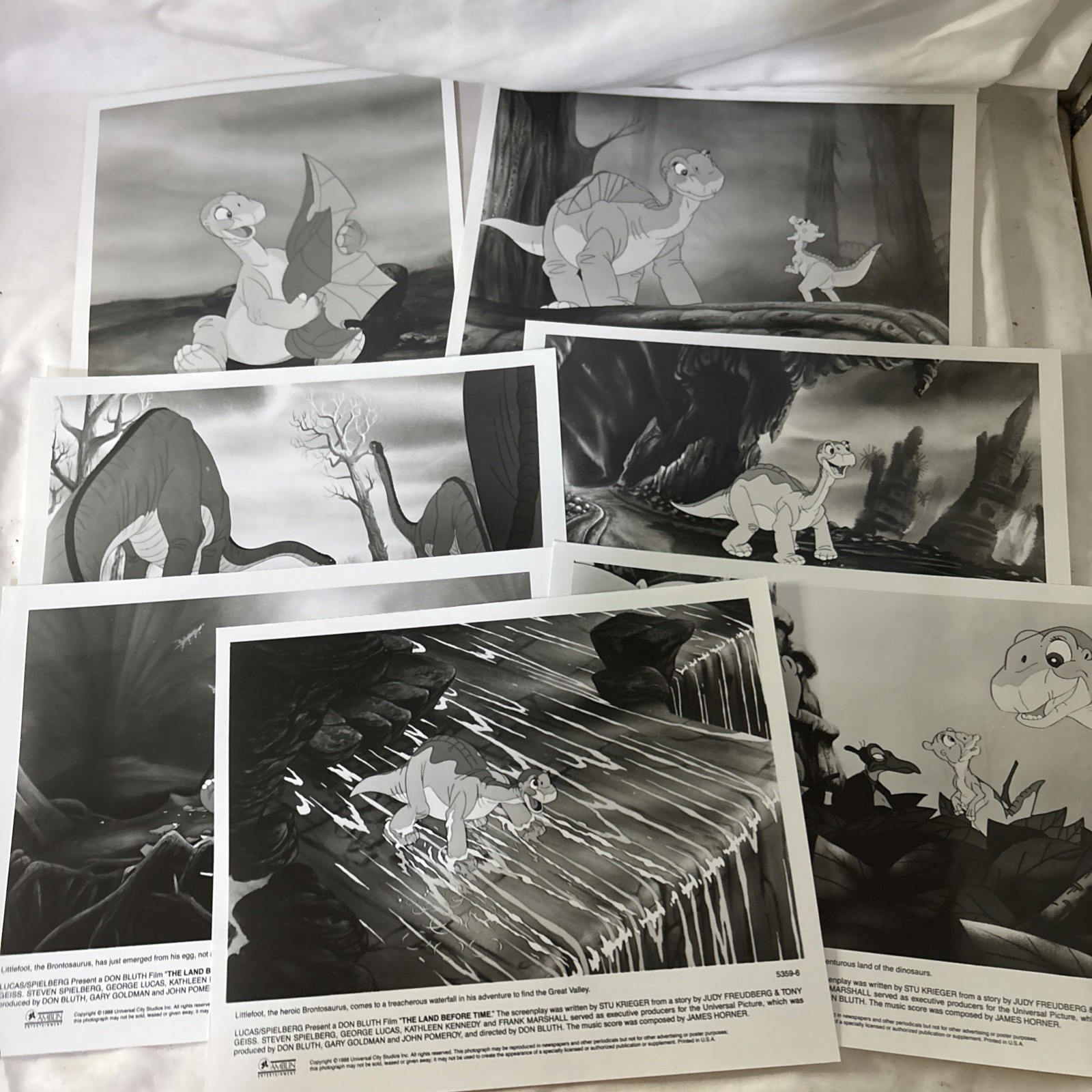 Land Before Time Movie Press Photo Lot Of 7 8×10 Still Amblin Littlefoot