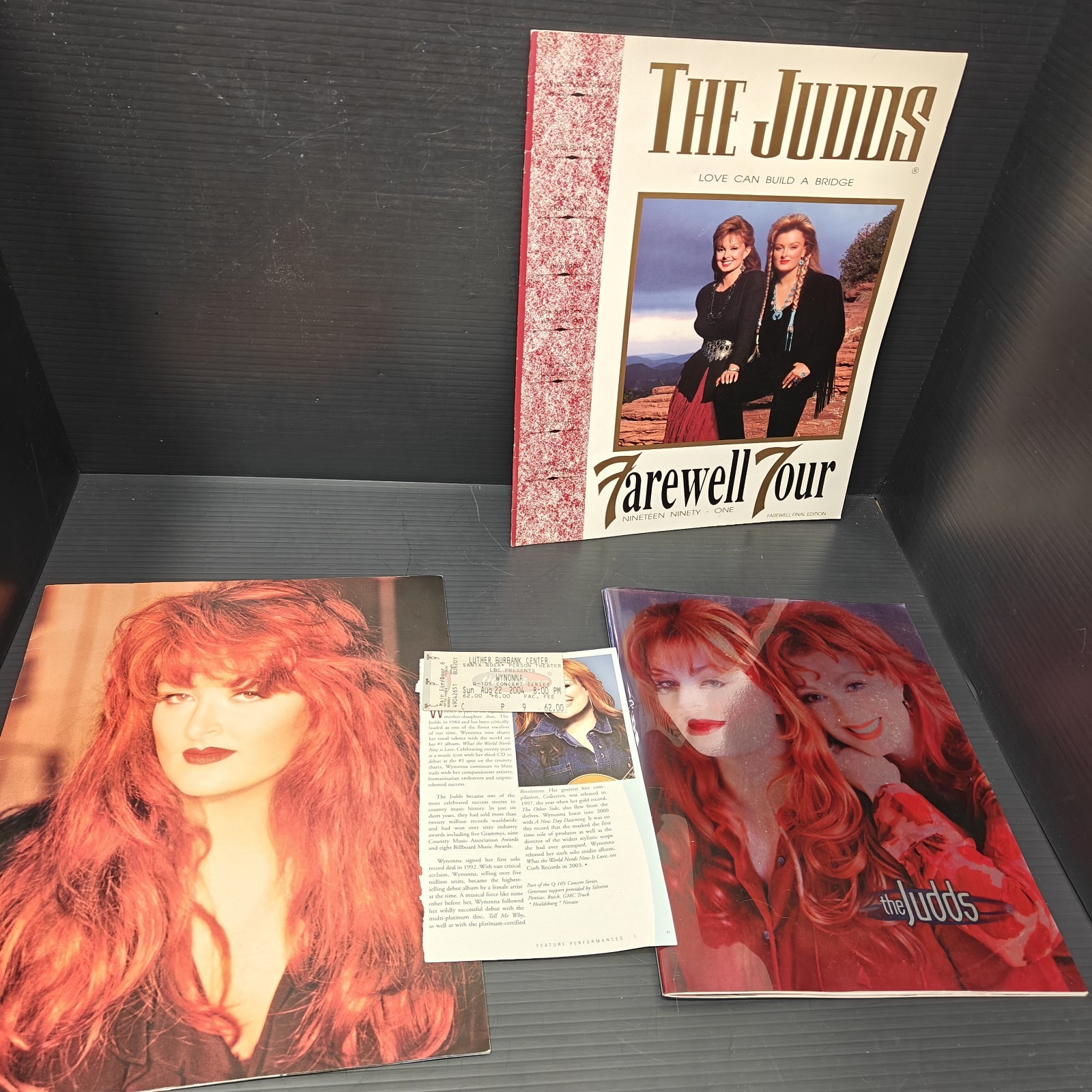 The Judds Wynonna Naomi Memorabilia Lot 1991 Farewell Tour 2004 Concert Ticket