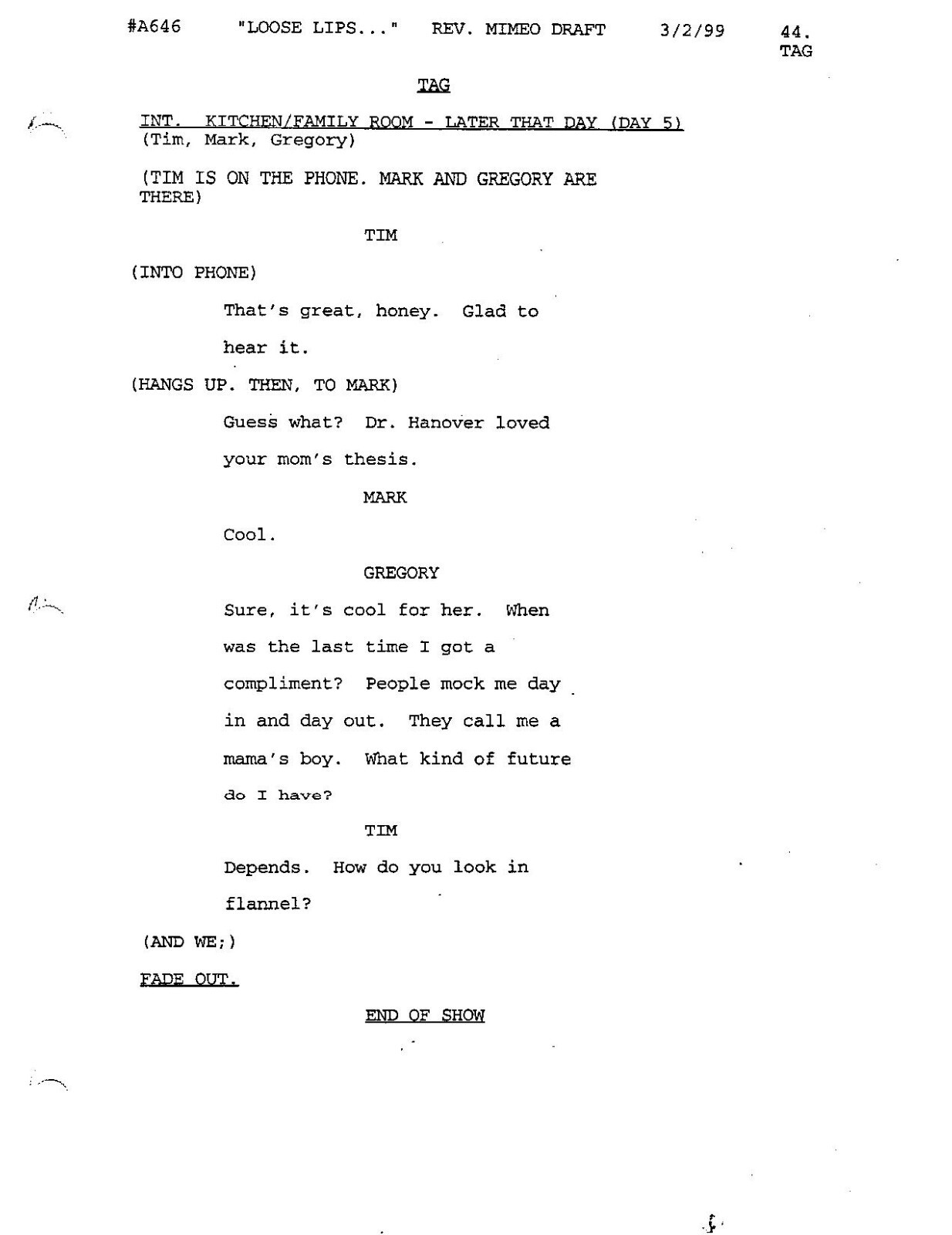 HOME IMPROVEMENT TV Comedy Series Script, Tim Allen Sitcom Signed (Copy)