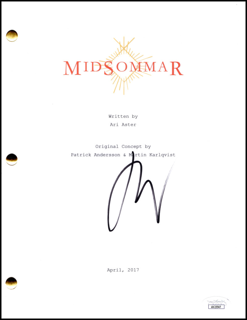 Ari Aster Signed Autograph Midsommar Full Movie Script Screenplay w/ JSA COA