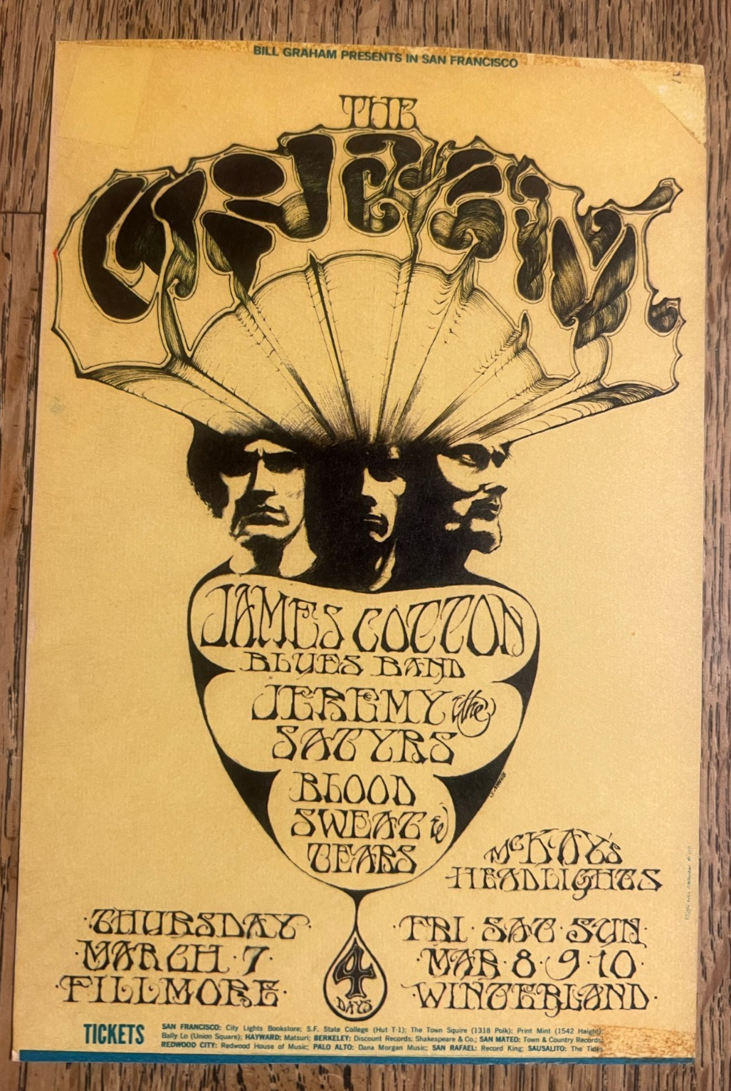 BILL GRAHAM BG-110 THE CREAM FILLMORE WINTERLAND 1968 POSTCARD 975-2/5