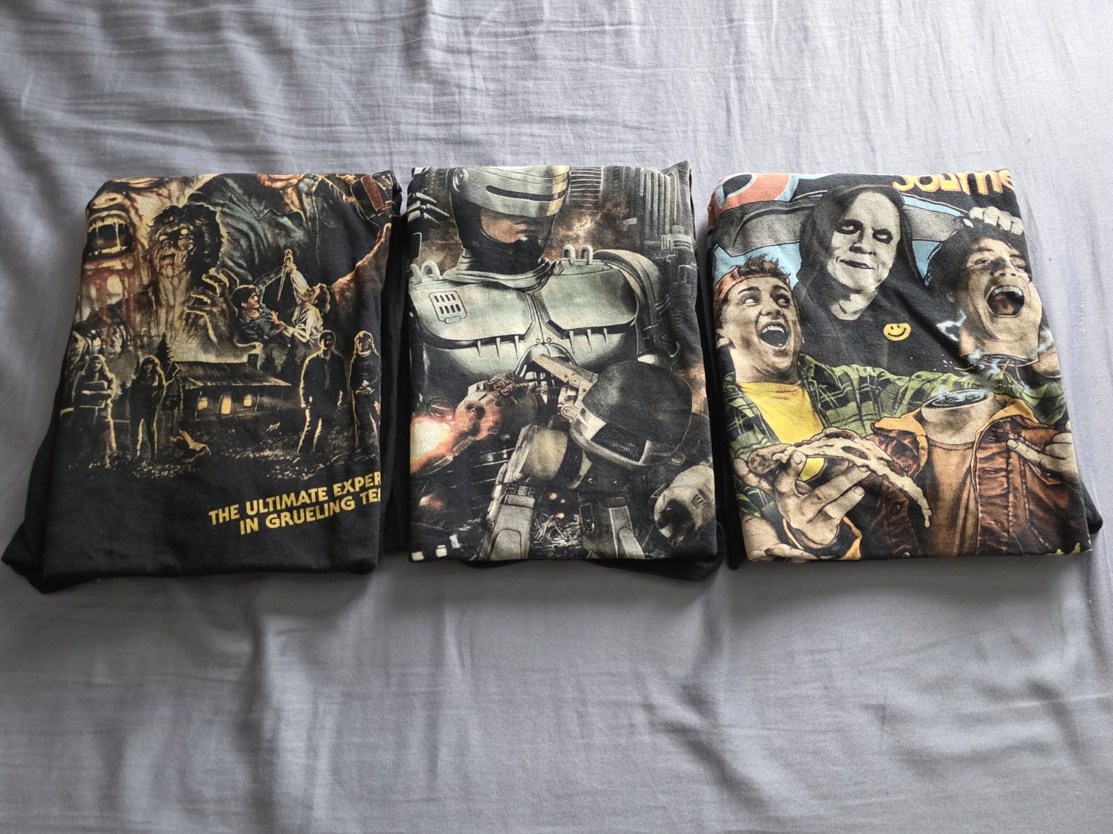 Lot of 3 Fright Rags 4XL T-Shirts – Evil Dead 1, RoboCop, Bill and Ted