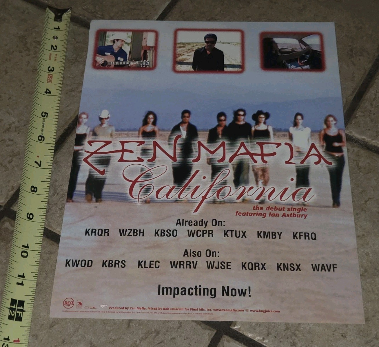 Zen Mafia California Ian Astbury The Cult 90S RADIO STATION TRADE AD Poster 9×12