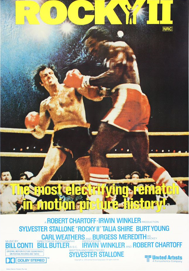 1979 Rocky II Movie Poster Print Rocky Balboa Italian Stallion Apollo Creed 🥊🍿