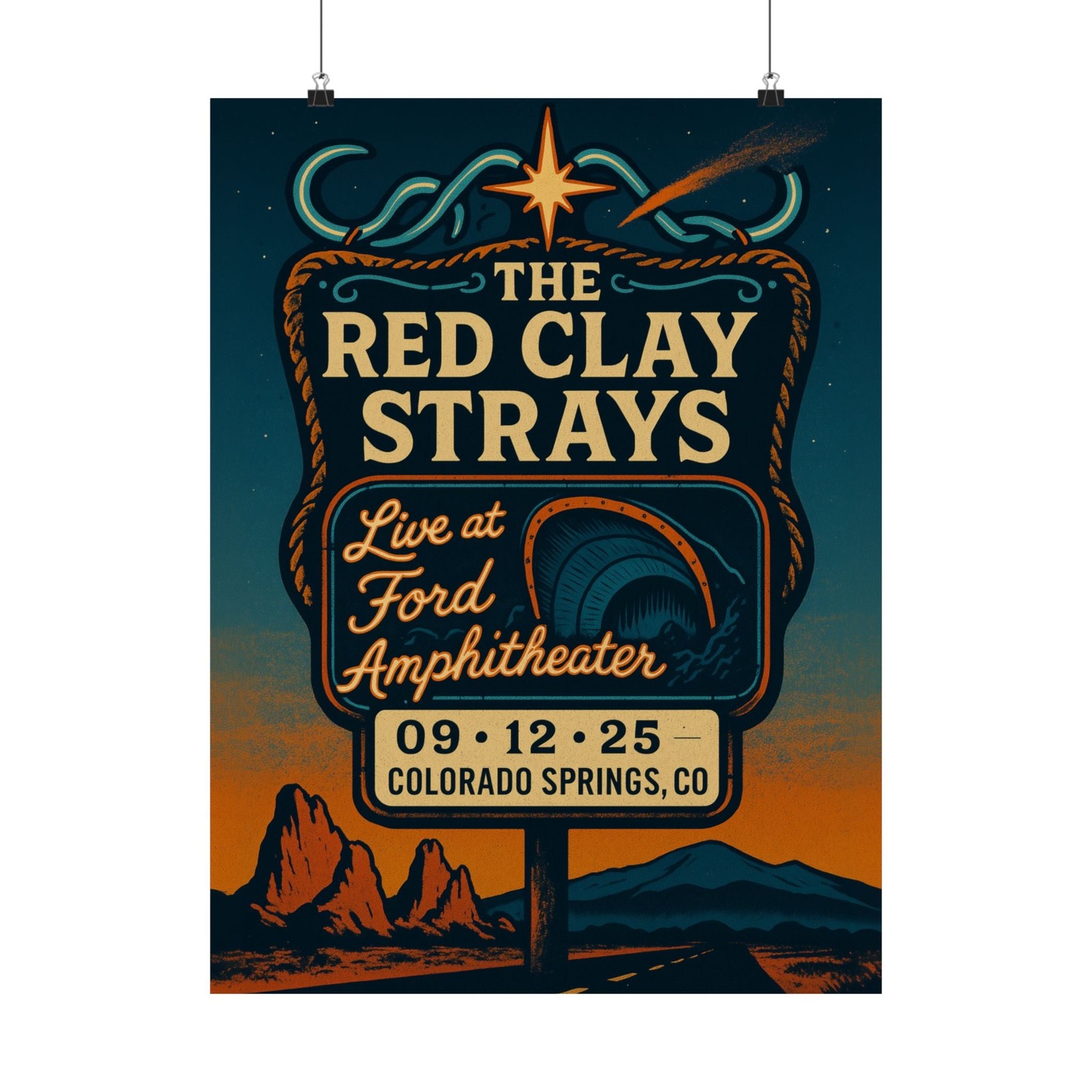 The Red Clay Strays Colorado Springs Concert Poster | September 12, 2025| Ford
