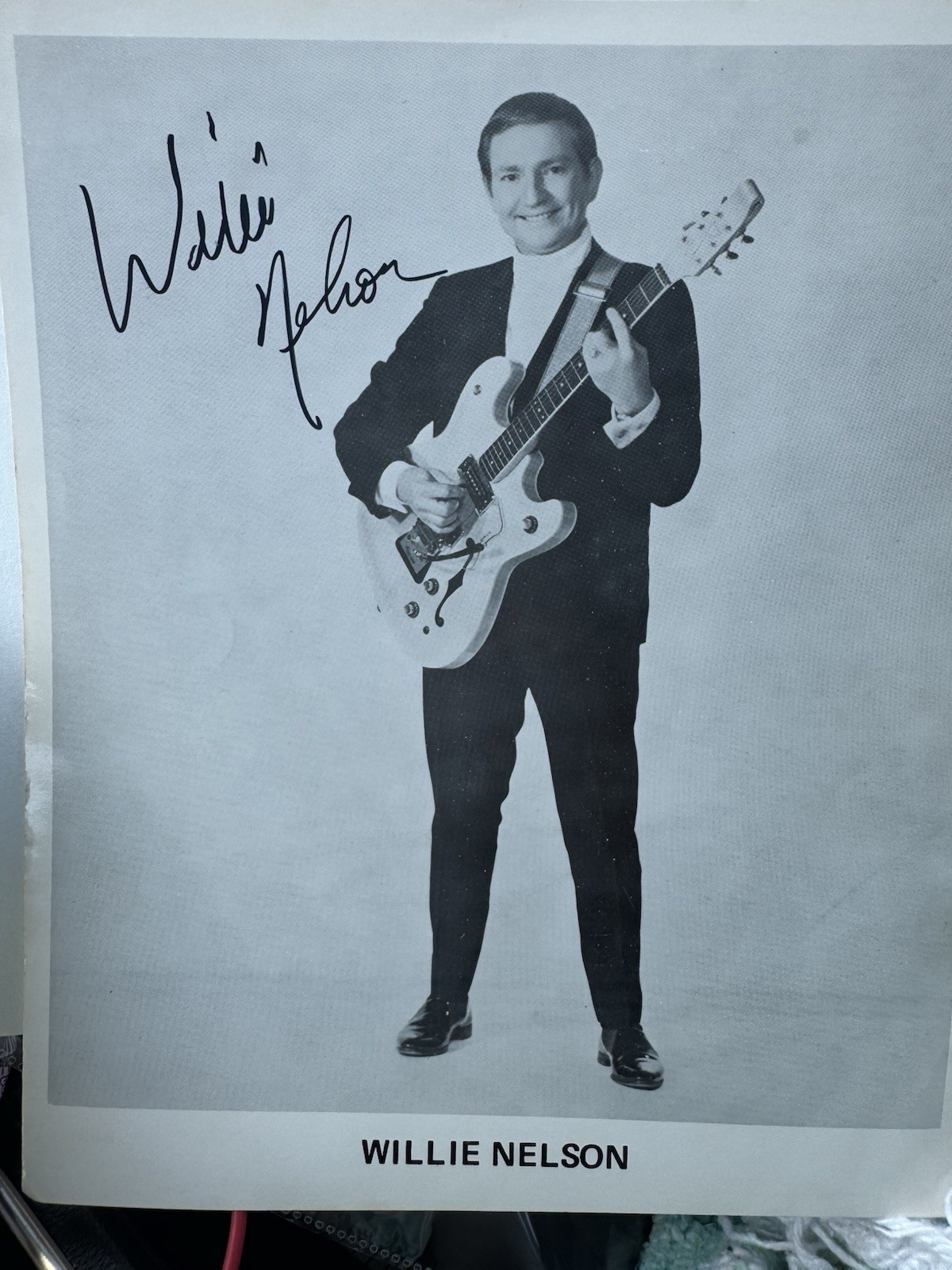 WILLIE NELSON Signed Autographed VERY Vintage 8×10 Photo Young Willie Nelson COA