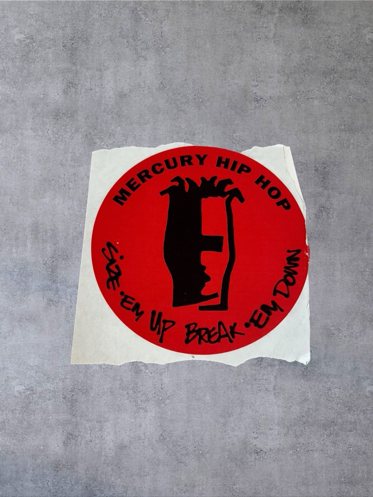 Vintage Mercury Hip Hop Promo Sticker Size Em Up Break Em Down 90s Rap Rare