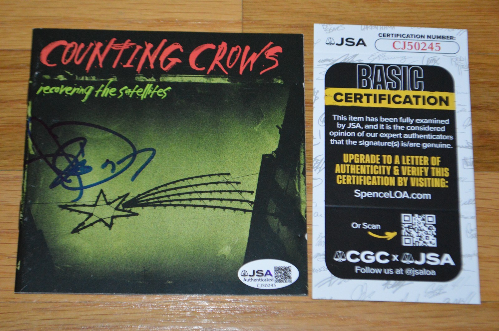 Counting Crows Adam Duritz Signed “Recovering The Satellites” CD Booklet JSA COA