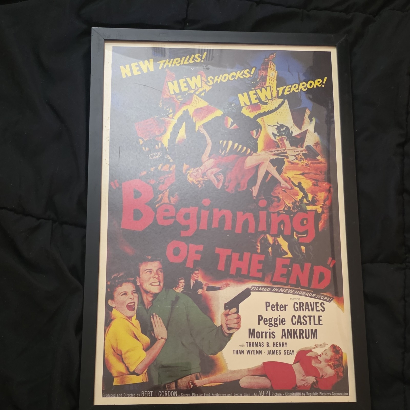 Beginning of the End Framed Original Movie Poster Peter Graves Peggie Castle