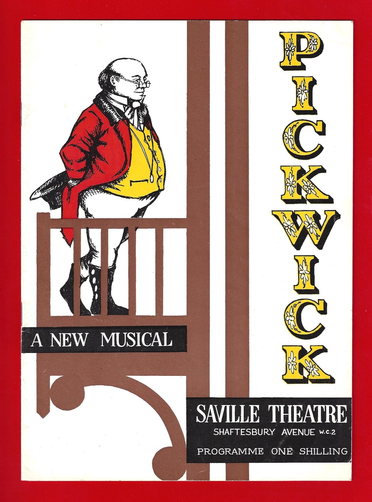 Harry Secombe “PICKWICK” Anton Rodgers / Leslie Bricusse 1963 London Playbill