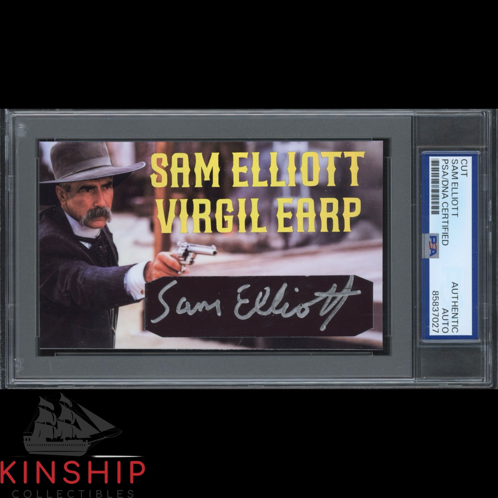 Sam Elliott signed Cut 3×5 Custom Card PSA DNA Slab Actor Auto C6523