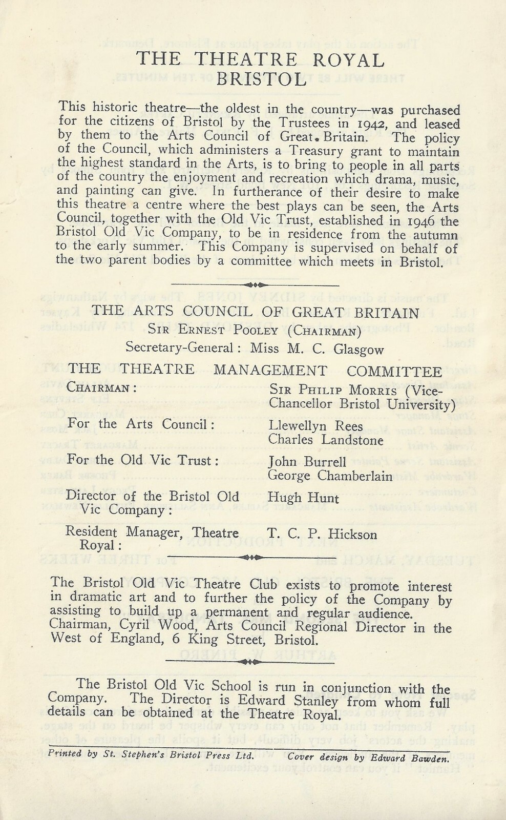 Robert Eddison “HAMLET” Paul Rogers / Jane Wenham / Bristol Old Vic 1948 Program