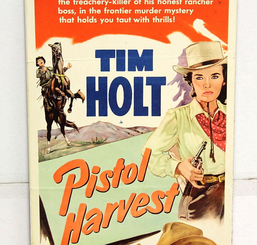 ORIGINAL MOVIE PISTOL HARVEST insert ’51 Tim Holt, Richard Martin & Joan Dixon