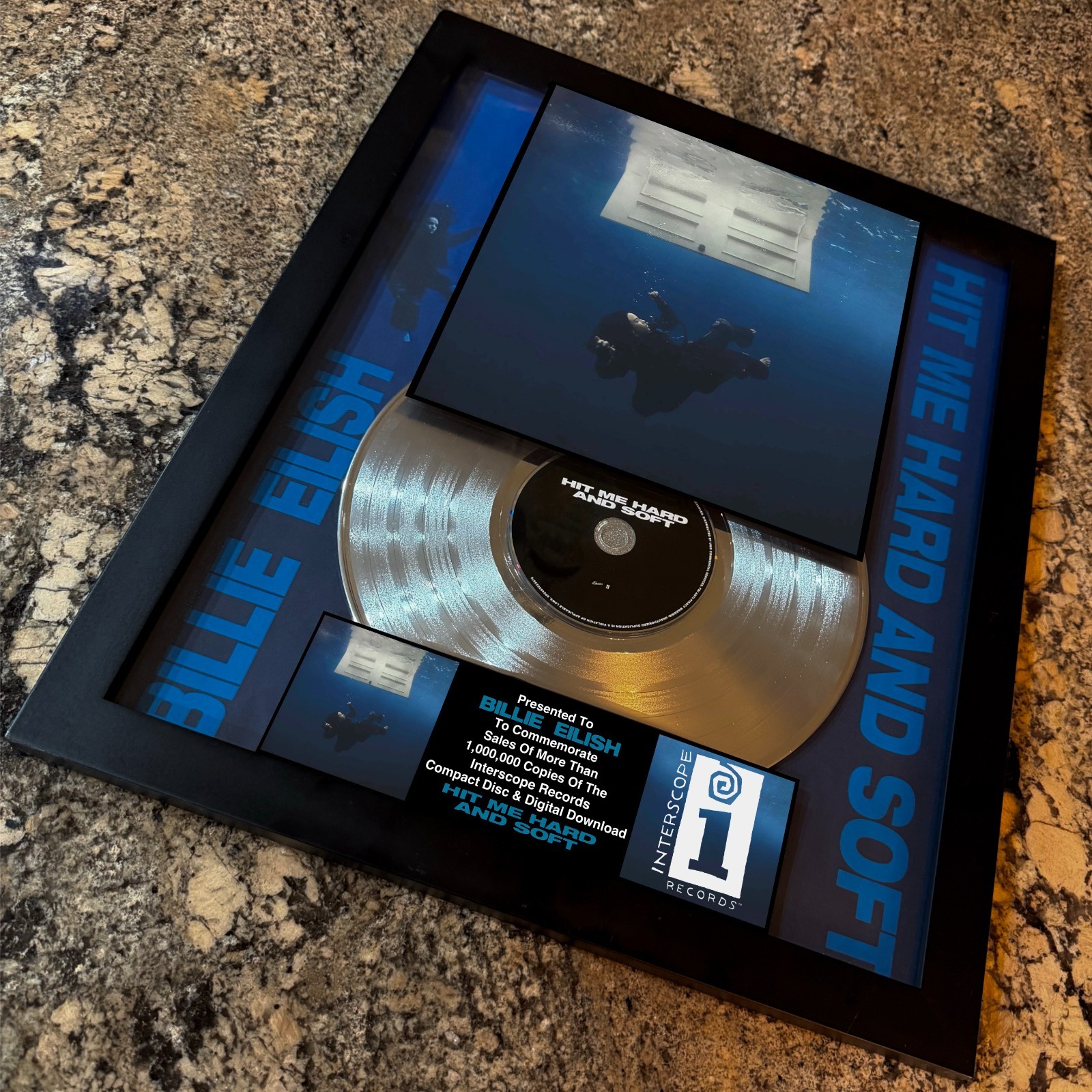 Billie Eilish ( Hit Me Hard And Soft ) Platinum Music Award Vinyl LP Record CD