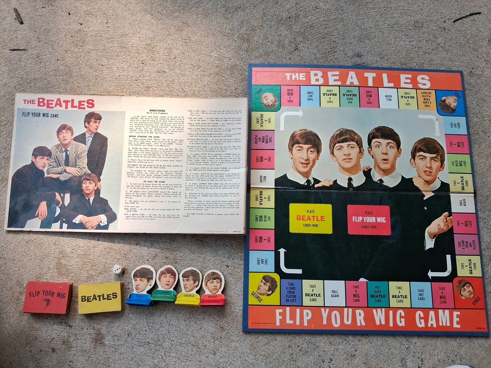 The Beatles: Flip Your Wig Board Game. 1964 Original Milton Bradley. Read Discr