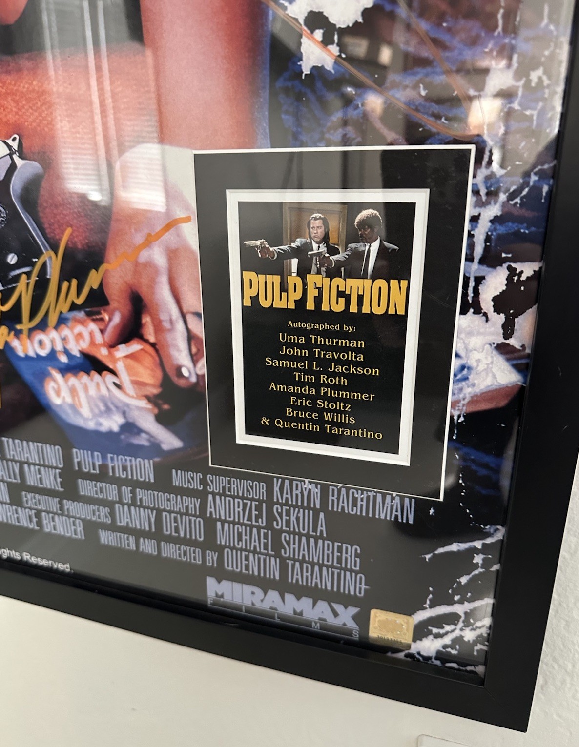 “Pulp Fiction” SALE 24″ x 36″ Movie Poster COA Cast SIGN +Tarentino RARE CLASSIC