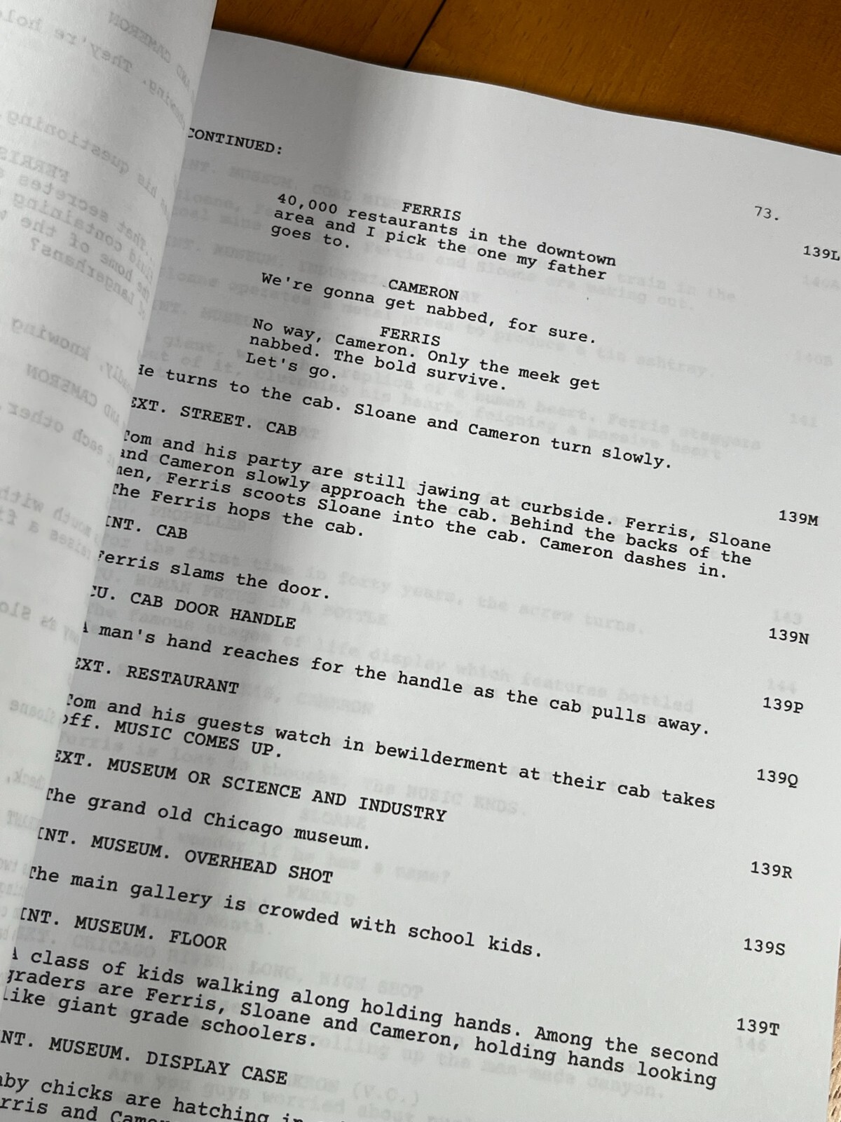 Ferris Bueller’s Day Off Script Signed- Autograph Reprints- 133 Pgs- John Hughes