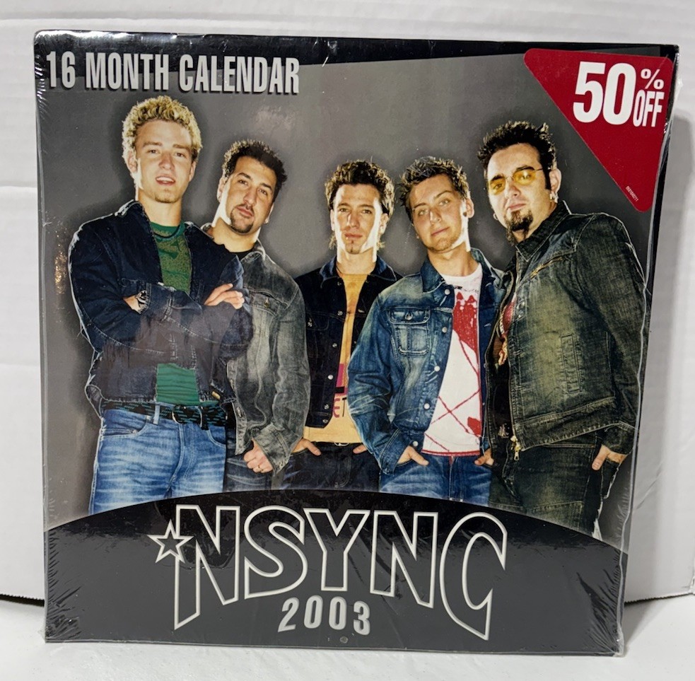 Vintage 2003 NSYNC Wall Calendar Justin Timberlake JC Chavez 16 Months NEW RARE