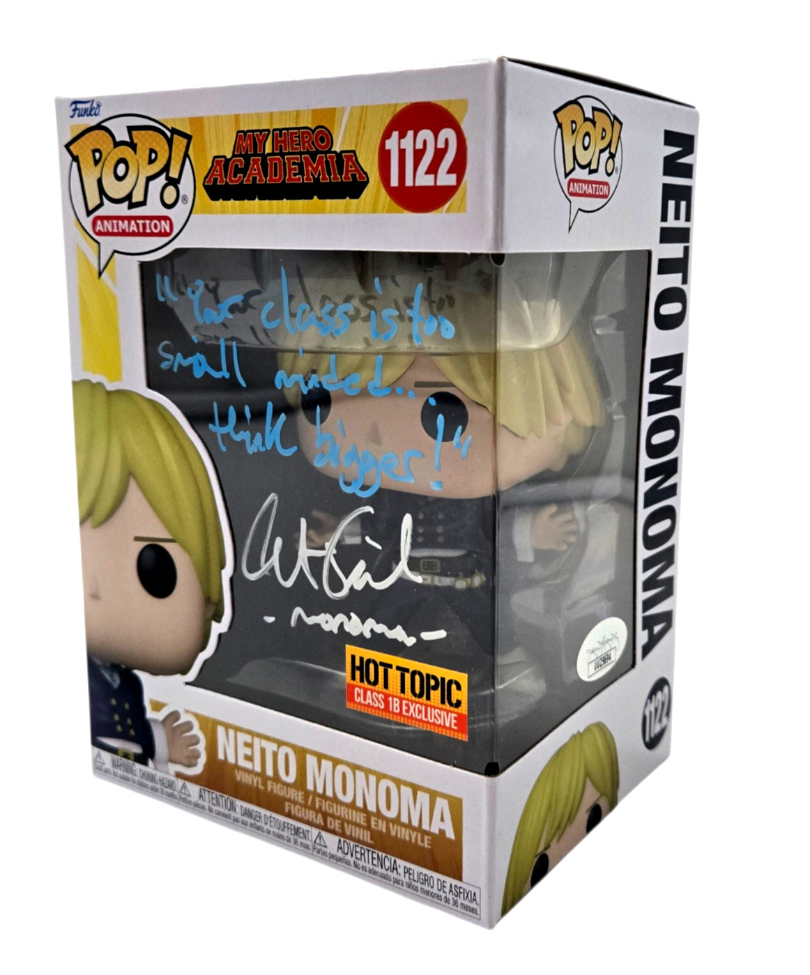 Austin Tindle Signed Funko Pop My Hero Academia Neito Monoma Autograph JSA COA 4
