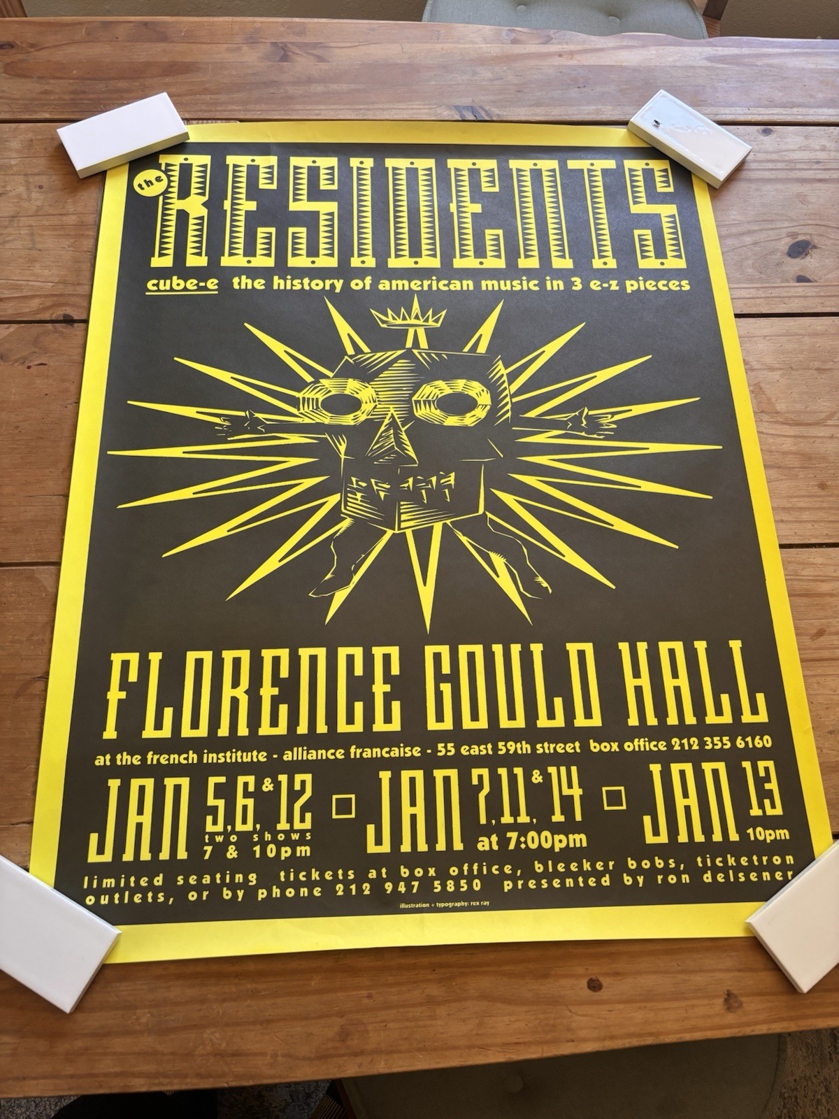 The Residents NYC Cube E 1990 Rolled Poster 22 x 28 NM Archives