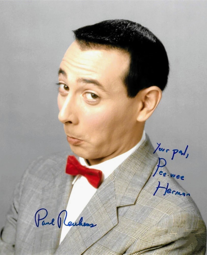 FRAMED PAUL REUBENS Signed Auto 8X10 ‘PEE WEE HERMAN’ reprint FREE SHIPPING