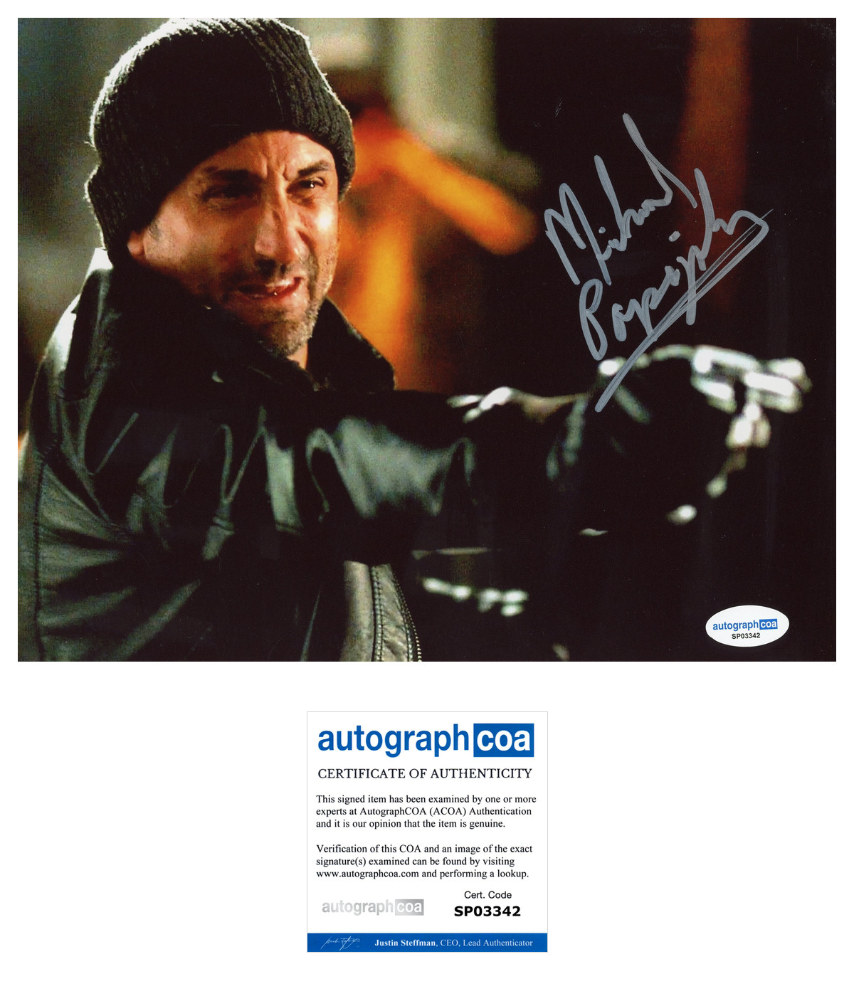 Michael Papajohn ‘Spider-Man’ Signed 8×10 Photo ‘Carjacker’ ACOA