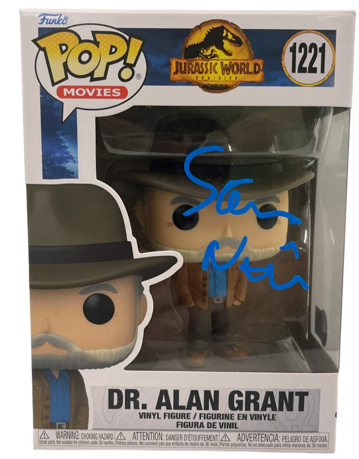 Sam Neill Signed Dr. Alan Grant Funko Jurassic World Authentic Autograph Beckett