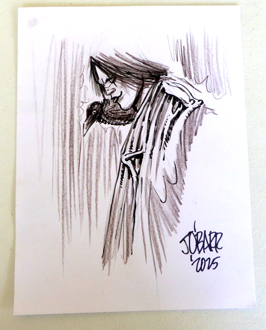 James O’Barr Authentic Signed 9×12 Original Sketch, Art, The Crow, Eric Draven