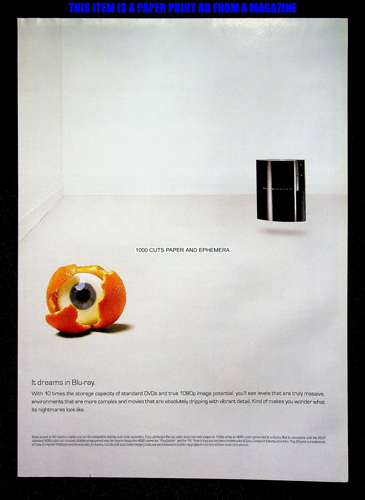 Sony PlayStation 3 Game Console 2006 Trade Print Magazine Ad Poster ADVERT