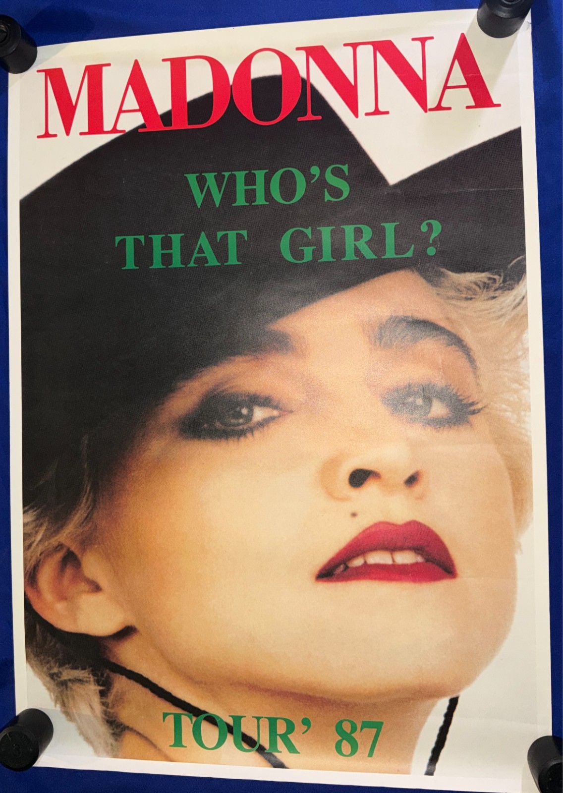 VTG 1987 Madonna Who’s That Girl World Tour POSTER USED IMPORT 24x34in Close-Up