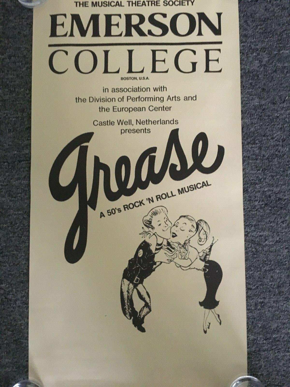 Grease Musical Poster Emerson College + Performing Arts Castle Well, Netherlands