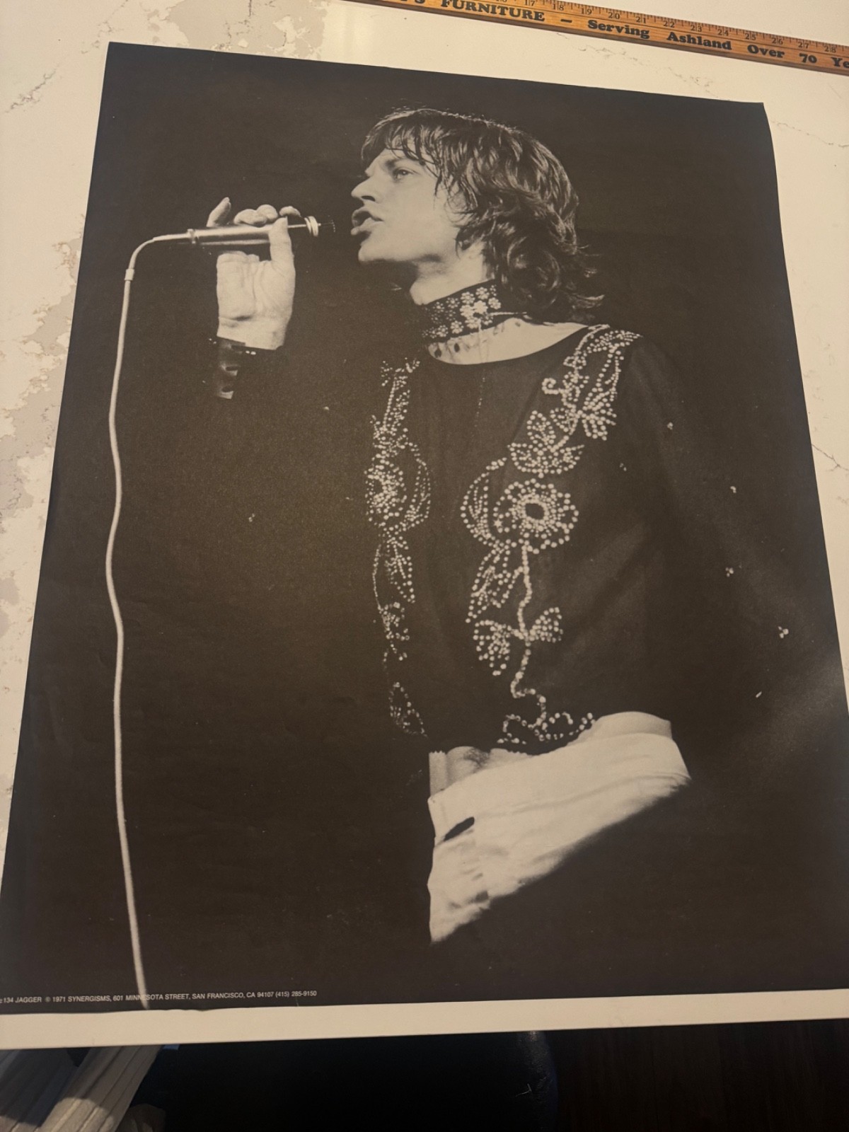 Vintage Poster Rolling Stones Mick Jagger Synergisms Rock Memorabilia 1971