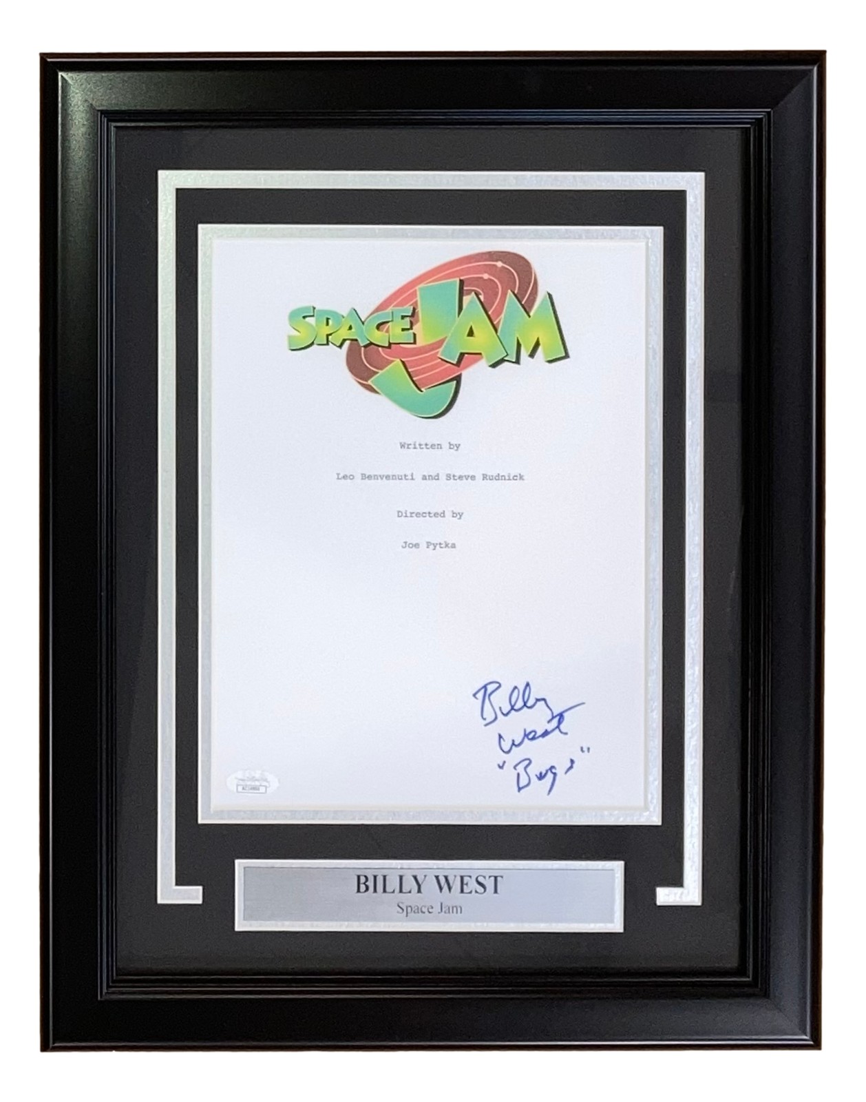 Billy West Signed Framed Space Jam Script Cover Bugs Inscribed JSA