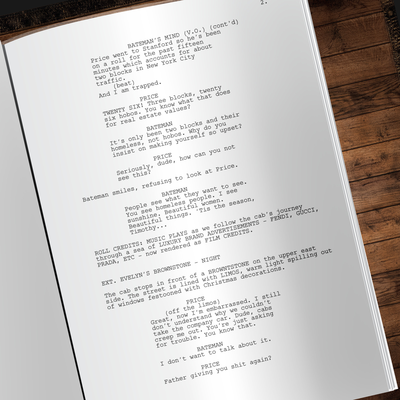 American Psycho Movie Script 118 Pages w/ 13 Celebrity Autograph Reprints
