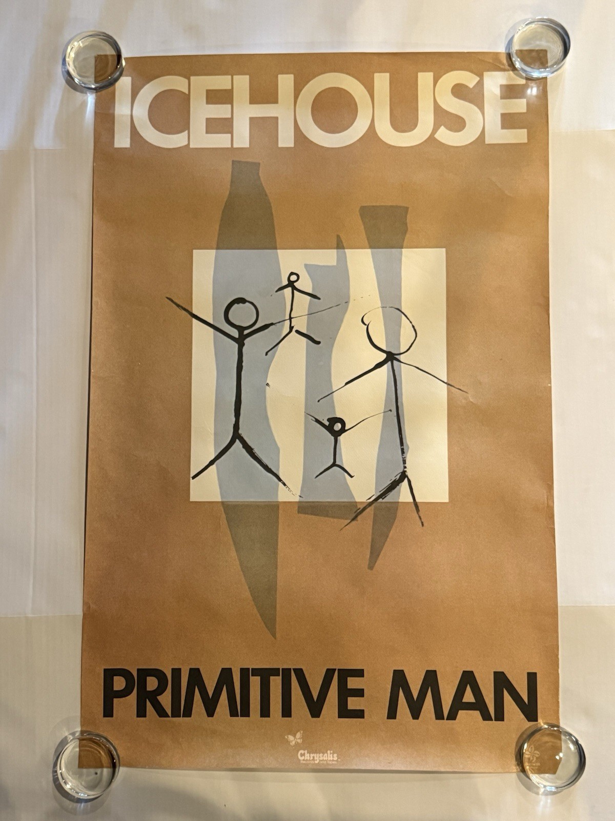 Icehouse – Primitive Man (Promo Poster, 22x32in) Vintage, Rare Promo Poster