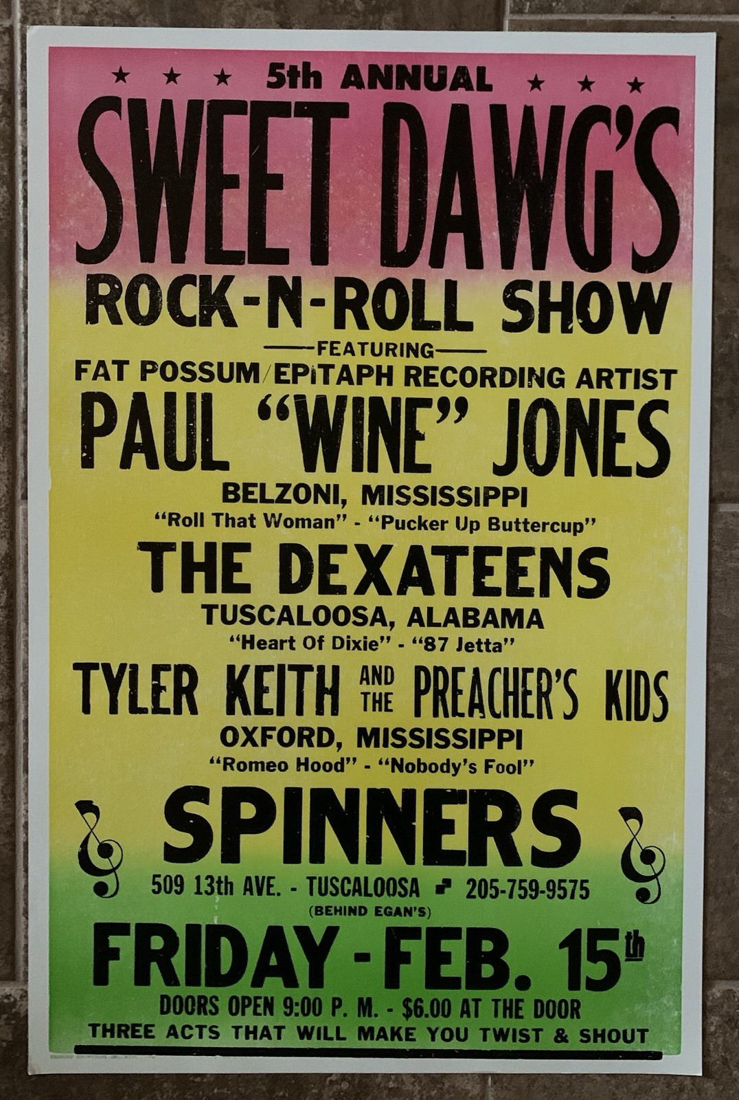 Paul Wine Jones The Dexateens POSTER 17×26 Tuscaloosa 2/15/02 Drive-By Truckers